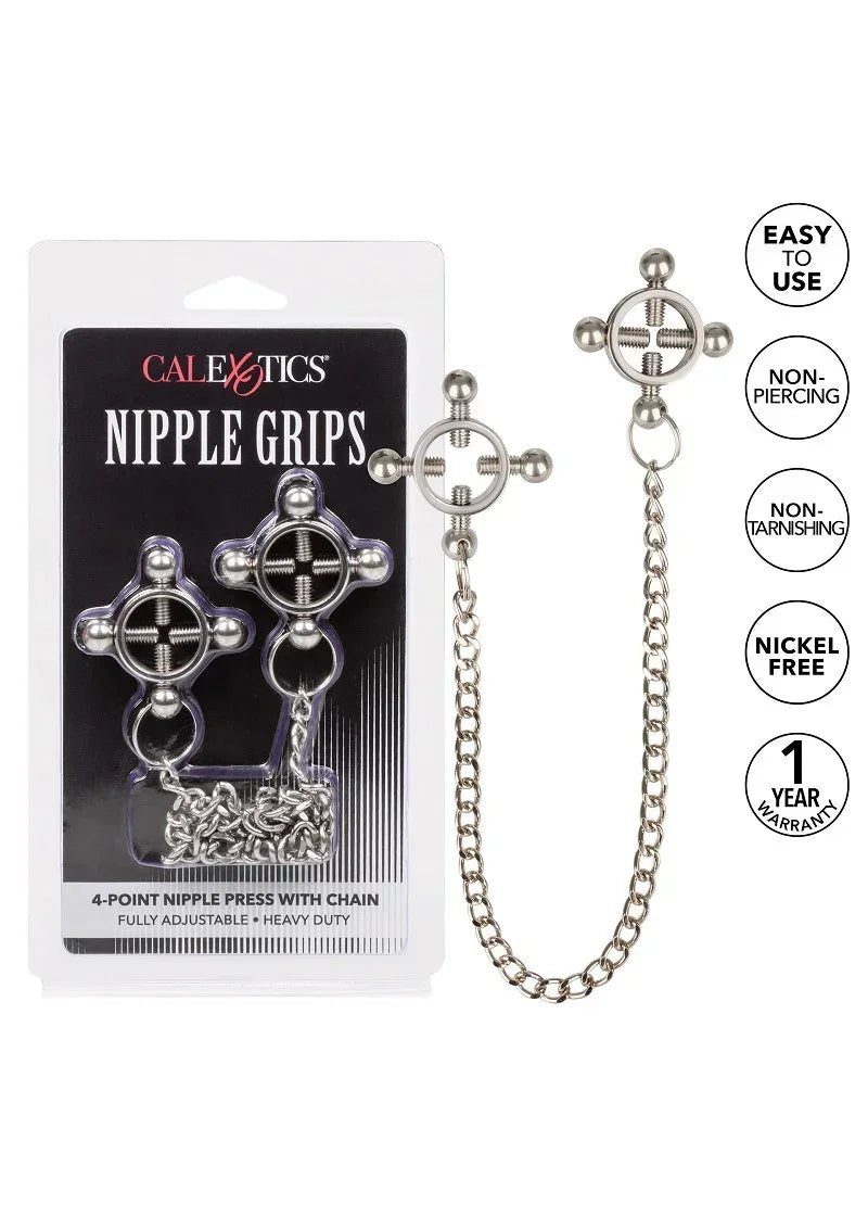 CalExoticsNippleGrips4-PointNipplePresswithChain6 @ Happytoys Sexshop: online sex shop for Feeling Happy & Easy π the erotic store owned by a woman