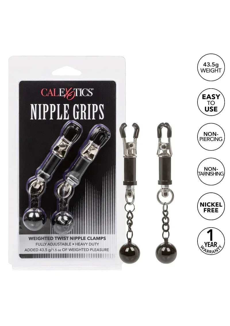 CalExoticsNippleGripsWeightedTwistNippleClamps5 @ Happytoys Sexshop: online sex shop for Feeling Happy & Easy π the erotic store owned by a woman