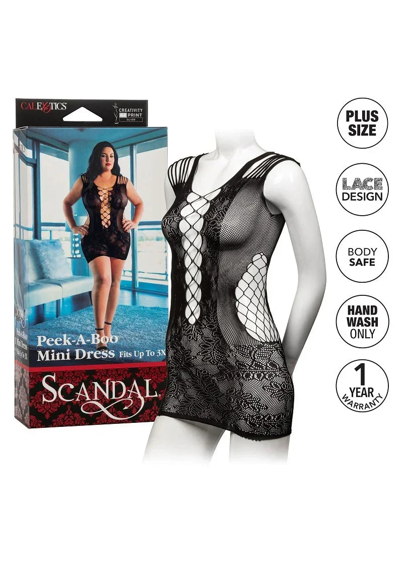 CalExoticsScandalPlusSizePeek-A-BooMiniDress5 @ Happytoys Sexshop: online sex shop for Feeling Happy & Easy 😊 the erotic store owned by a woman