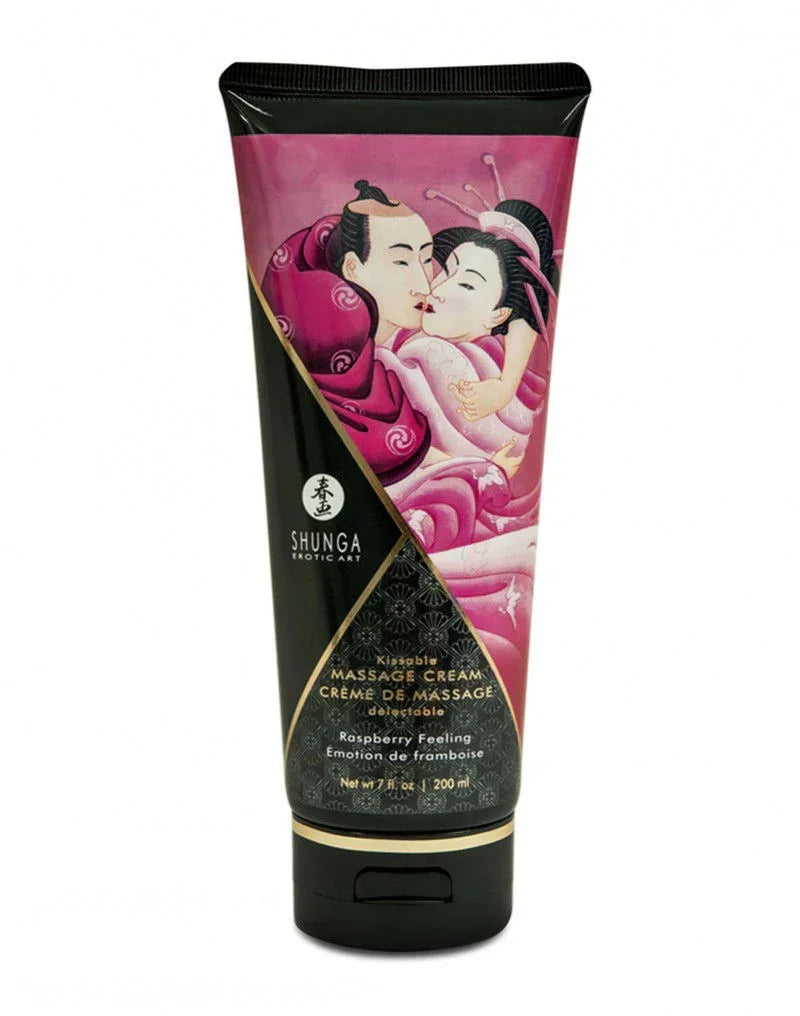 shunga-kissable-massage-cream-raspberry-feeling-200-ml_02 @ Happytoys Sexshop: online sex shop for Feeling Happy & Easy 😊 the erotic store owned by a woman