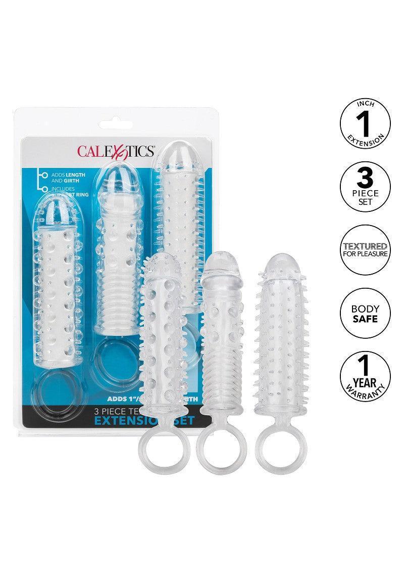 CalExotics-3-Piece-Textured-Extension-Set-Happytoys-Sexshop-liever-Happy-dan-Easy-1923 @ Happytoys Sexshop: online sex shop for Feeling Happy & Easy 😊 the erotic store owned by a woman