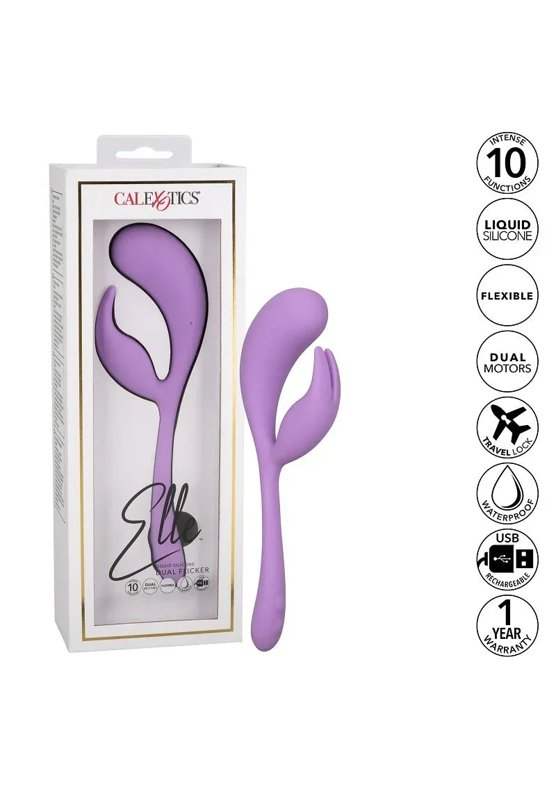 CalExoticsElleLiquidSiliconeDualFlickerVibrator311 @ Happytoys Sexshop: online sex shop for Feeling Happy & Easy 😊 the erotic store owned by a woman