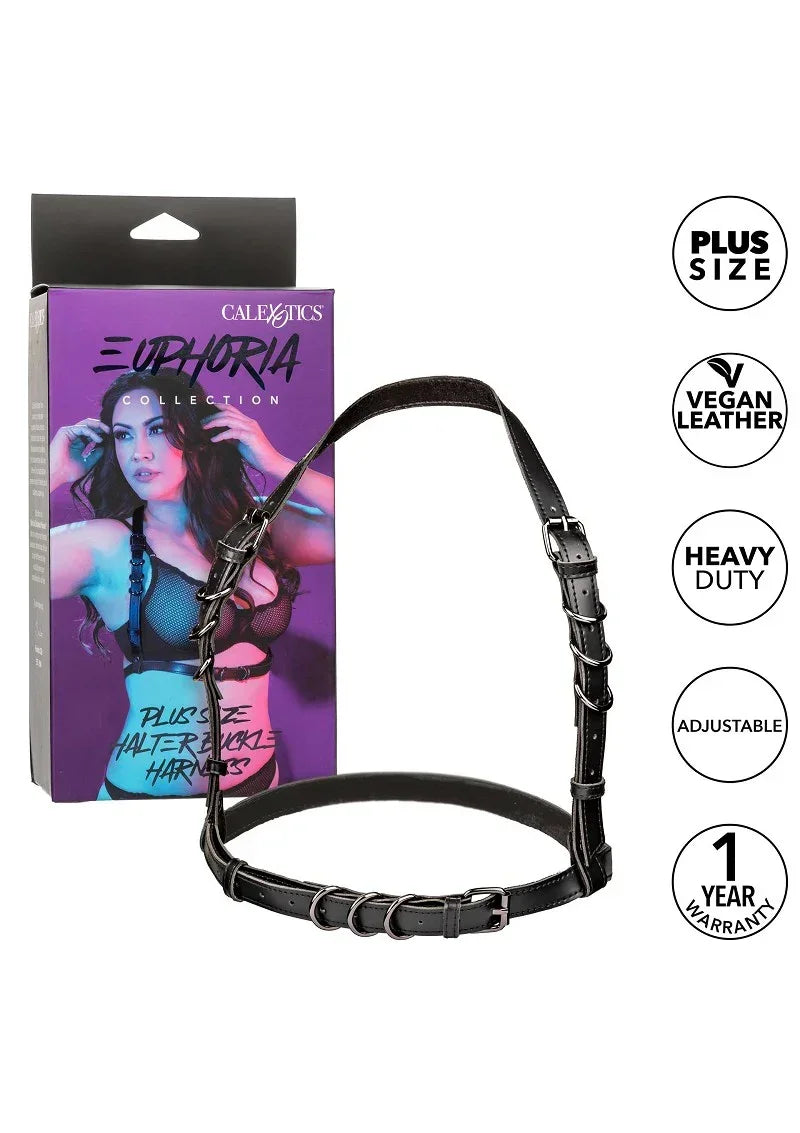 CalExoticsEuphoriaCollectionPlusSizeHalterBuckleHarness4 @ Happytoys Sexshop: online sex shop for Feeling Happy & Easy 😊 the erotic store owned by a woman