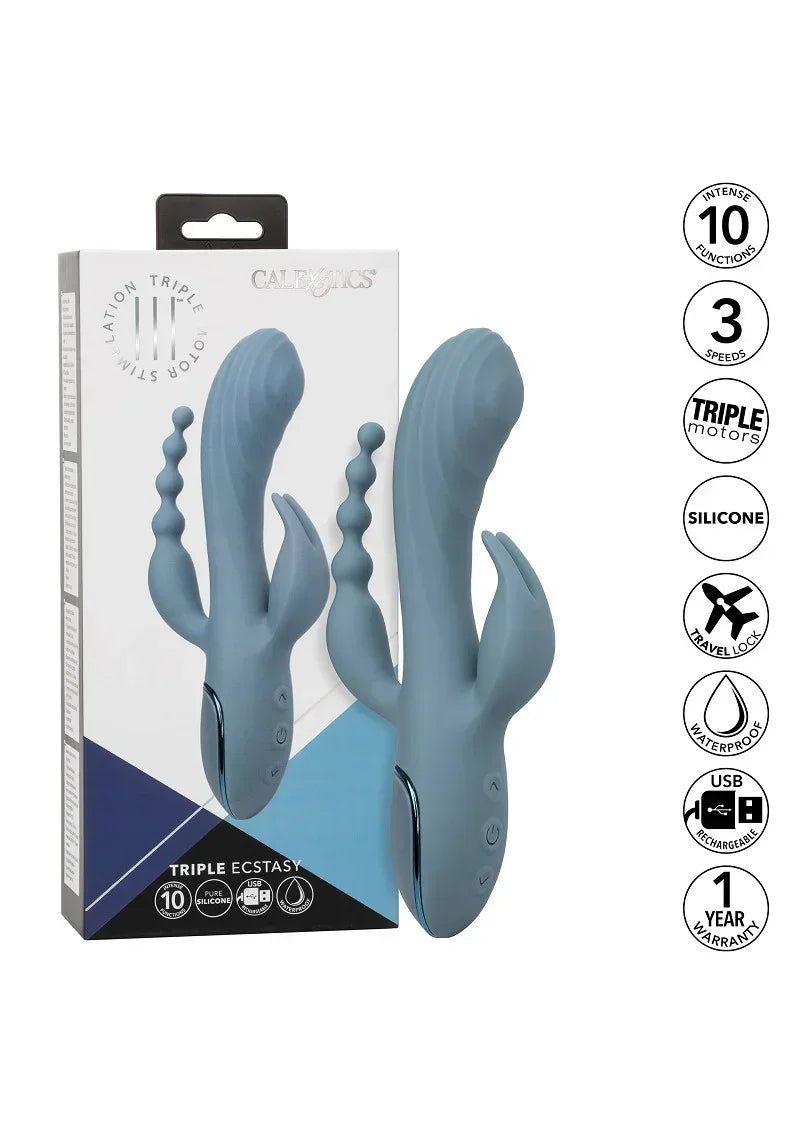 CalExoticsIIITripleEcstasytriplevibrator10 @ Happytoys Sexshop: online sex shop for Feeling Happy & Easy 😊 the erotic store owned by a woman