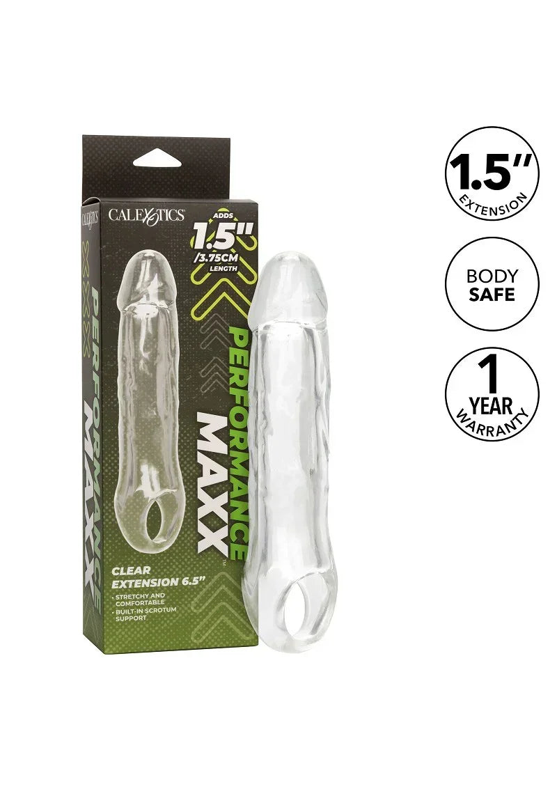 CalExoticsPerformanceMaxxClearExtension6.5_7 @ Happytoys Sexshop: online sex shop for Feeling Happy & Easy 😊 the erotic store owned by a woman