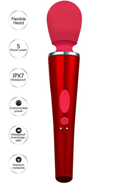 CompactWandMassagerRedbyCaresse8 @ Happytoys Sexshop: online sex shop for Feeling Happy & Easy 😊 the erotic store owned by a woman