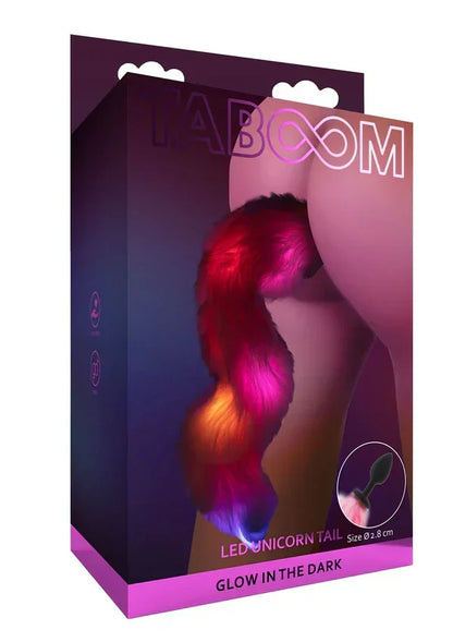 GlowIntheDarkUnicornTail_ButtplugLEDbyTaboom2 @ Happytoys Sexshop: online sex shop for Feeling Happy & Easy 😊 the erotic store owned by a woman