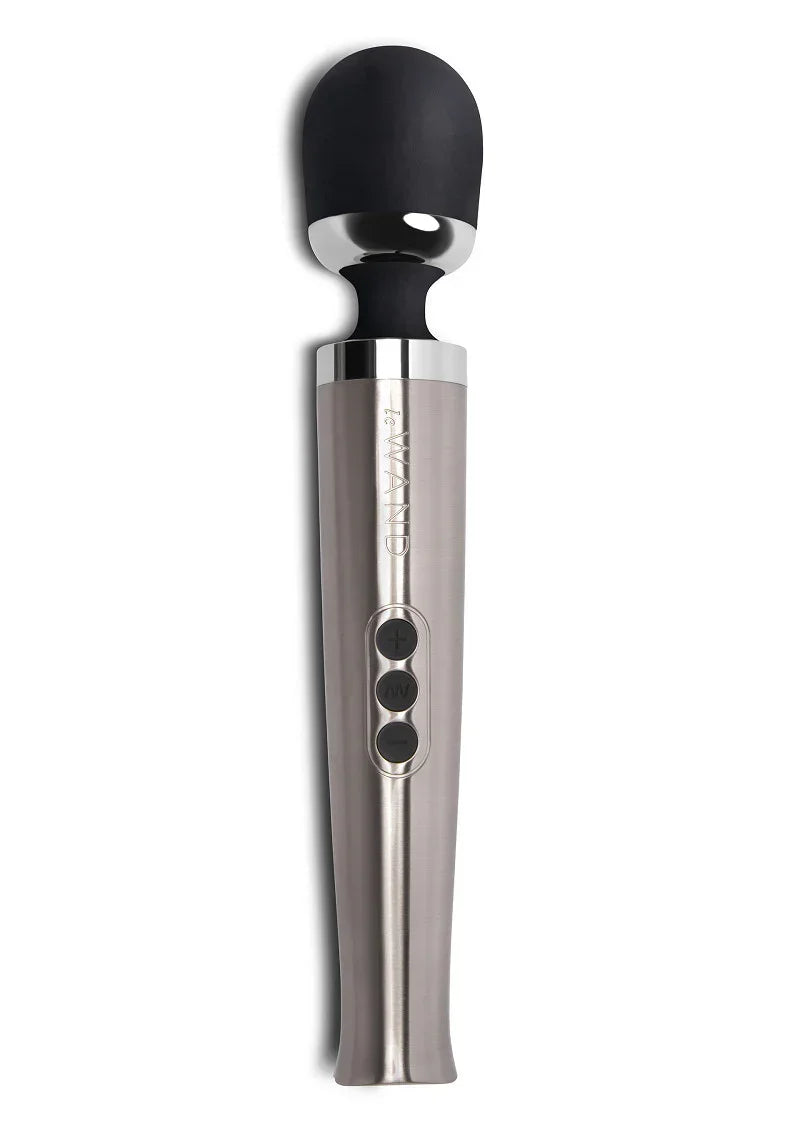 LeWandDieCastRechargeableVibratingMassager_silver_1 @ Happytoys Sexshop: online sex shop for Feeling Happy & Easy 😊 the erotic store owned by a woman