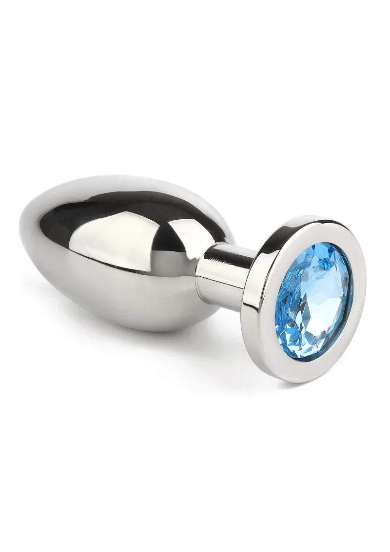 Mr.SteelJewledButtPlugLarge_Aqua_1 @ Happytoys Sexshop: online sex shop for Feeling Happy & Easy 😊 the erotic store owned by a woman