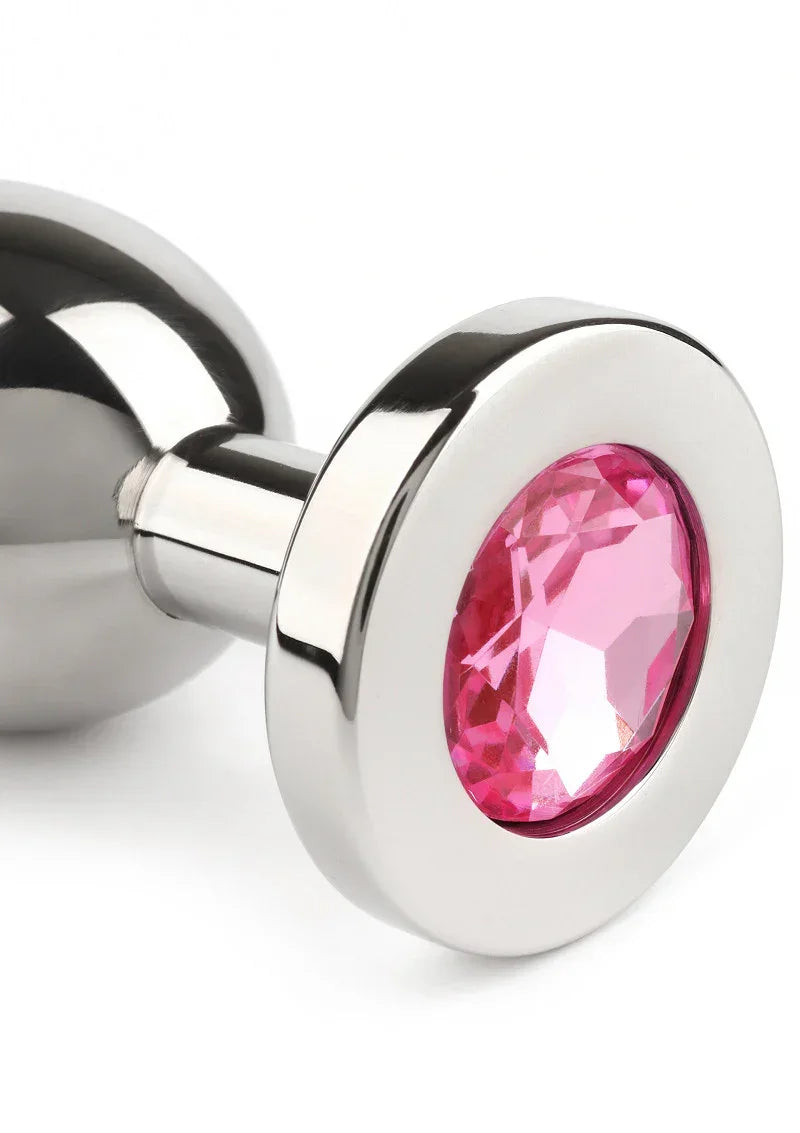 Mr.SteelJewledButtPlugMedium_Pink_4 @ Happytoys Sexshop: online sex shop for Feeling Happy & Easy 😊 the erotic store owned by a woman