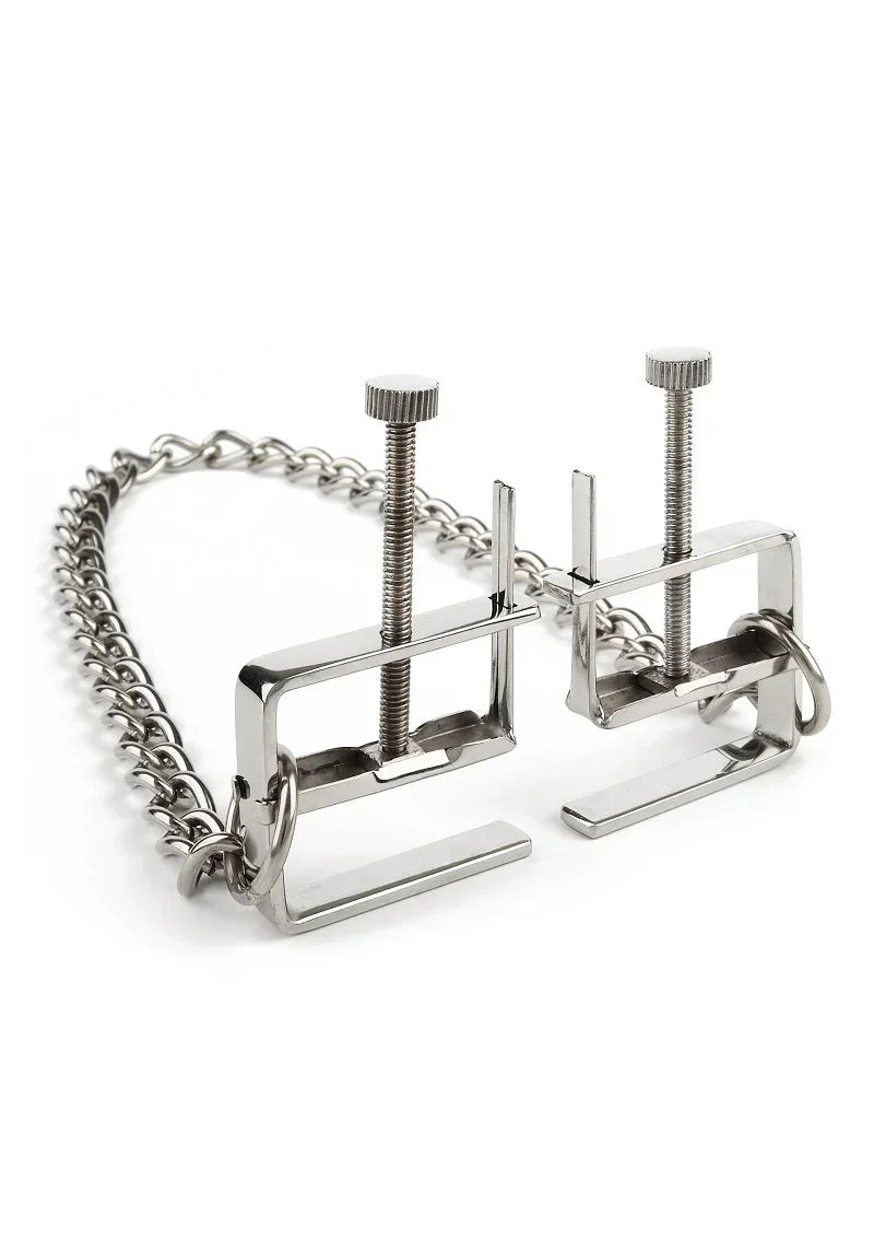Mr.SteelPressNippleClampsWithChain4 @ Happytoys Sexshop: online sex shop for Feeling Happy & Easy 😊 the erotic store owned by a woman