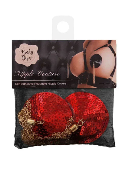 SequinNippleCoverswChainbyKinkyDiva6 @ Happytoys Sexshop: online sex shop for Feeling Happy & Easy 😊 the erotic store owned by a woman