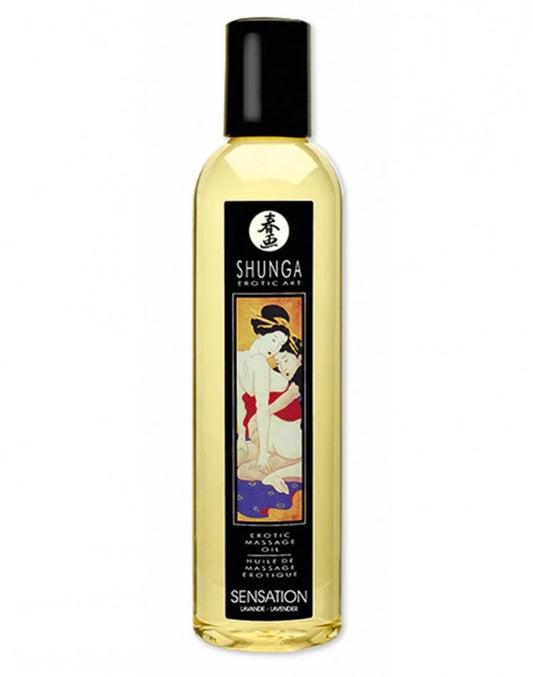 shunga-massage-oil-sensation-lavender-250-ml_01_c632fae4-7f94-44b0-a7c9-c30630a869d5 @ Happytoys Sexshop: online sex shop for Feeling Happy & Easy 😊 the erotic store owned by a woman