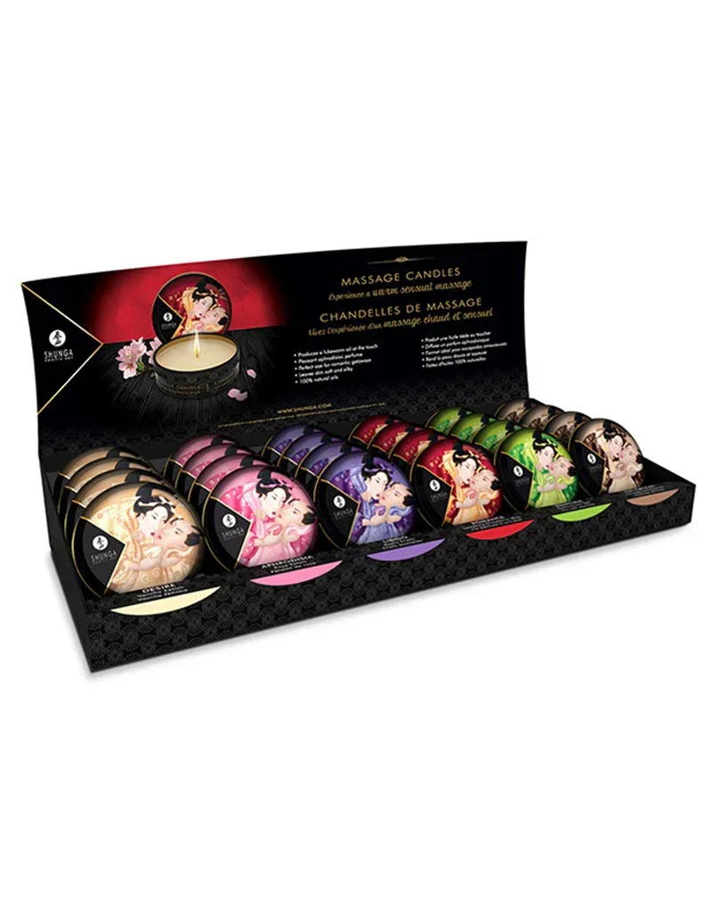 shunga-mini-massage-candle-display-24-x-30-ml_01_2d692118-297e-4713-b9da-67045b2a5407 @ Happytoys Sexshop: online sex shop for Feeling Happy & Easy 😊 the erotic store owned by a woman